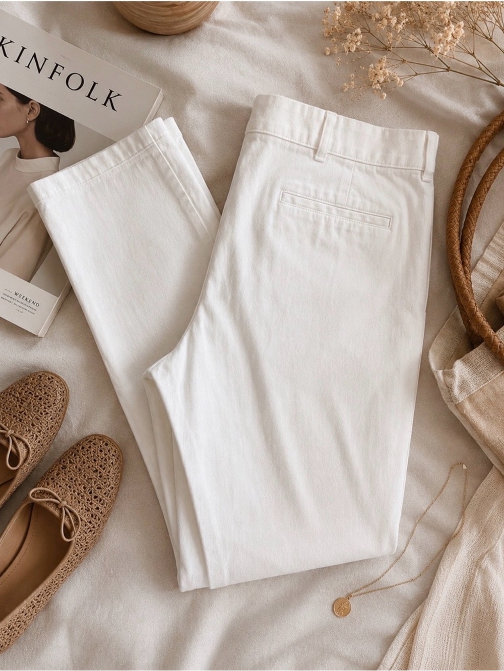 Gloria Vanderbilt White Straight Leg Trouser Pants Plus Size Casual Work